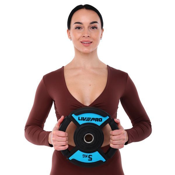 Штанга разборная для фитнеса и аэробики фитнес памп LiveUp LP8037 длина-1,42м 30мм 20кг черный-синий LP8037 фото