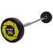 Штанга нерозбірна з фіксованою вагою пряма поліуретанова Zelart Urethane Barbell TA-2689-25 довжина-106см 25кг чорний-салатовий TA-2689-25 фото 1