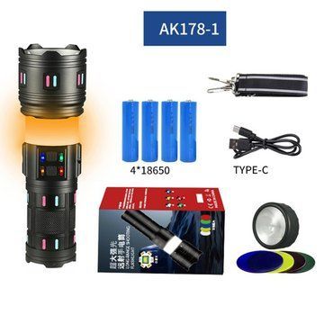 Ліхтар AK178-1 PM60-TG+COB, 4x18650 ws64482 фото