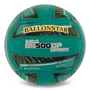 Мяч волейбольный Composite Leather BALLONSTAR BS500CP VB-5222 №5 бирюзовый VB-5222 фото