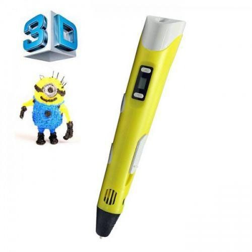 3D ручка Smart 3D Pen 2 c LCD дисплеем, Детская электро ручка для фигурок из пластика. Цвет: желтый ws78385 фото