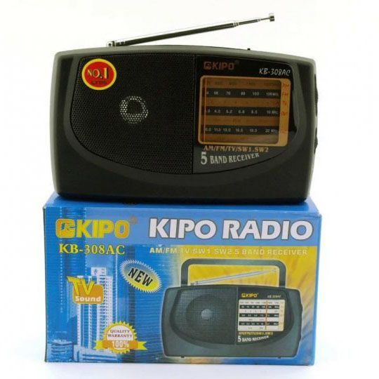 Радиоприемник KIPO KB-308AC - мощный 5-ти волновой фм Радиоприемник fm диапазона, Приемник фм радио ws69592 фото