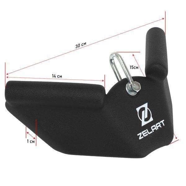 Рукоятка для обратной тяги c узким хватом Reverse Grip нескользящее покрытие Zelart TA-9634 30см черный TA-9634 фото