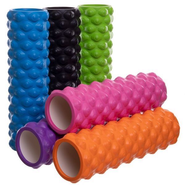 Роллер массажный цилиндр (ролик мфр) 45см Grid Bubble Roller SP-Sport FI-6672-BUBBLE цвета в ассортименте FI-6672-BUBBLE фото