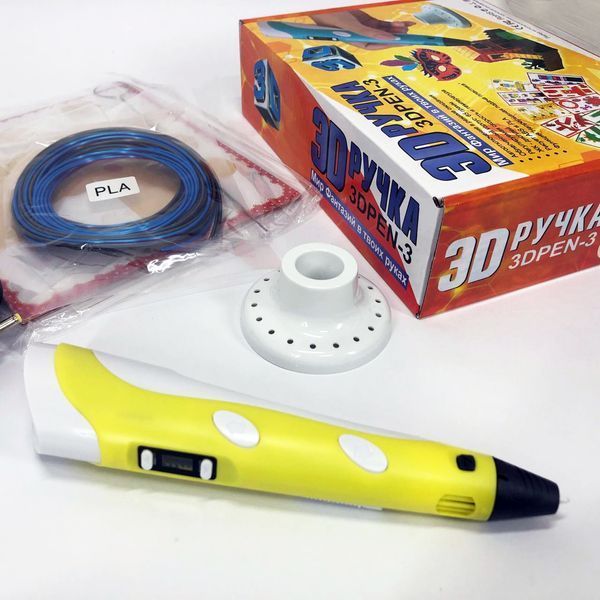 3D ручка Smart 3D Pen 2 c LCD дисплеем, Детская электро ручка для фигурок из пластика. Цвет: желтый ws78385 фото