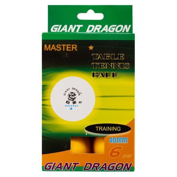 Набор мячей для настольного тенниса GIANT DRAGON MASTER MT-5693 1star 6шт оранжевый MT-5693 фото