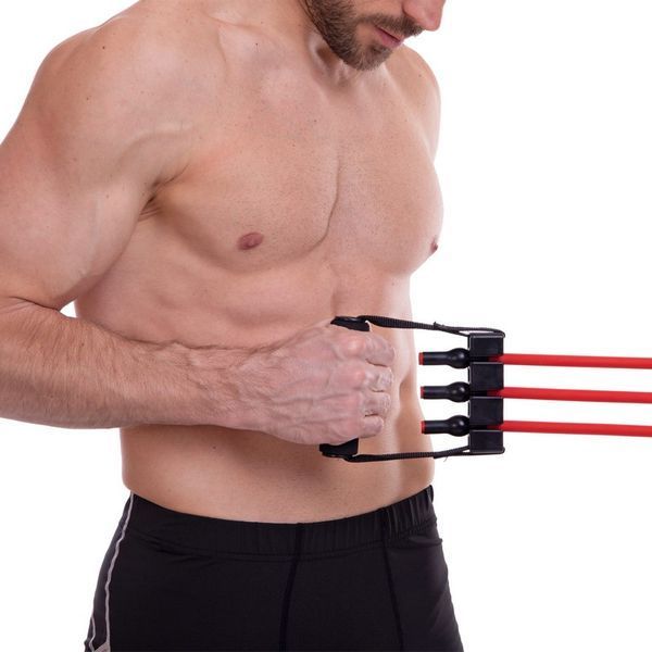 Эспандер трубчатый с ручками для фитнеса SP-Sport Resistance Band 8021-30 75см нагрузка 13,5кг 30LB красный 8021-30 фото