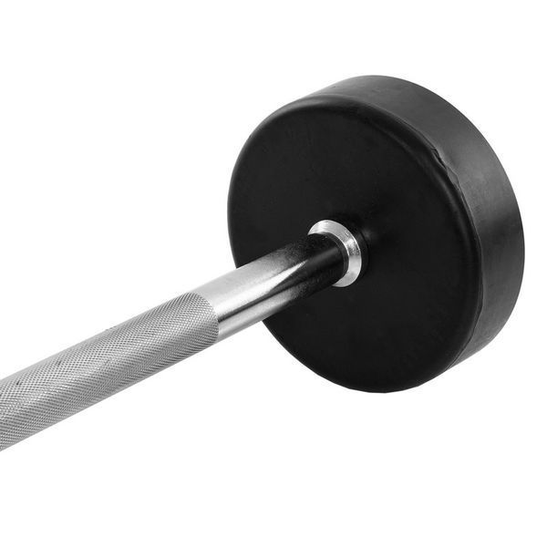 Штанга неразборная с фиксированным весом прямая обрезиненная Zelart Rubber Coated Barbell TA-2685-20 длина-95см 20кг черный TA-2685-20 фото