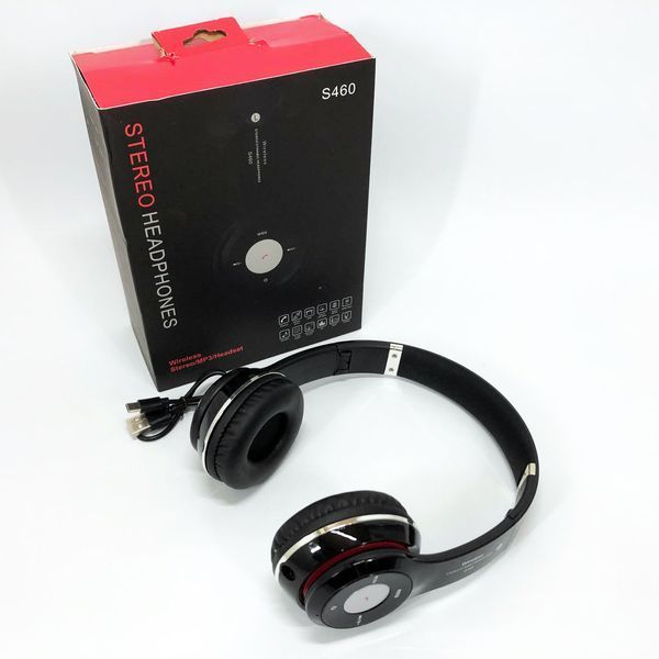 Беспроводные наушники S460 Bluetooth black с MP3 плеером черный 18-20000 Гц, Беспроводные блюз наушники ws91551 фото