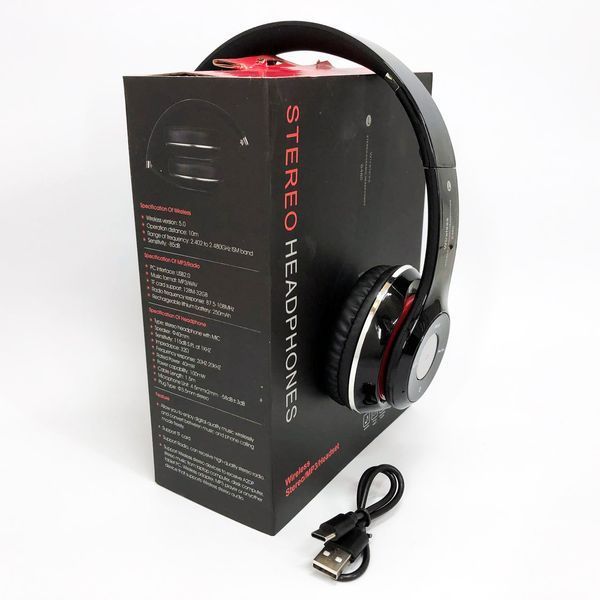 Беспроводные наушники S460 Bluetooth black с MP3 плеером черный 18-20000 Гц, Беспроводные блюз наушники ws91551 фото