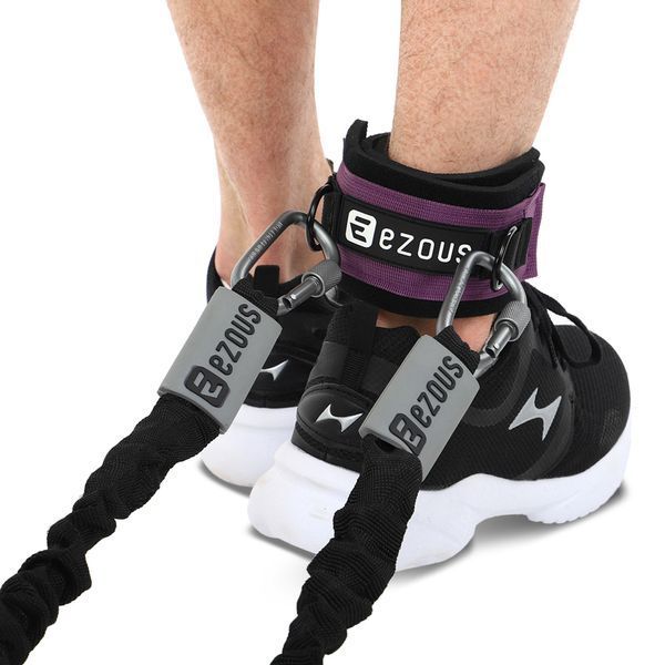 Лямка для ног TRAINING LEG STRAPS EZOUS H-03 1шт черный-фиолетовый H-03 фото