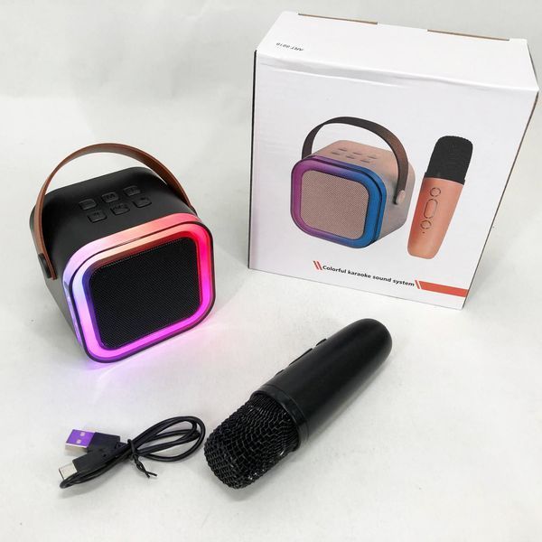 Портативна колонка з караоке мікрофоном та RGB підсвічуванням K12 10W Bluetooth. Колір: чорний ws85126-3 фото