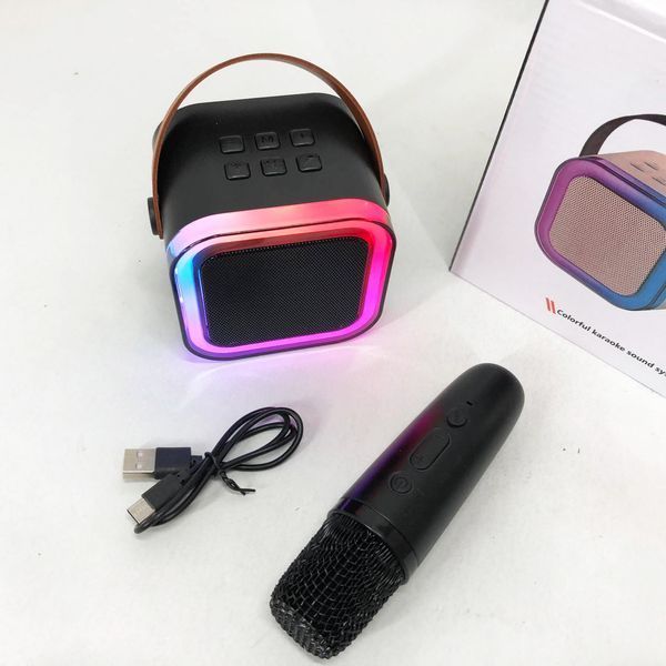 Портативна колонка з караоке мікрофоном та RGB підсвічуванням K12 10W Bluetooth. Колір: чорний ws85126-3 фото
