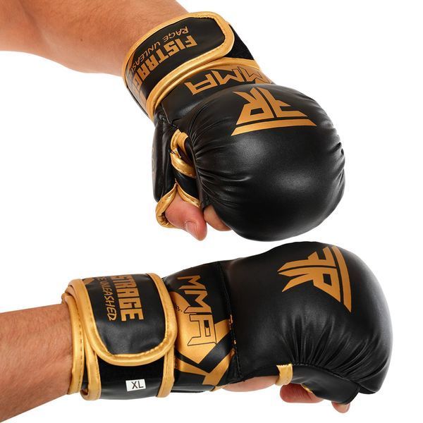 Перчатки Крабы спаринговые для MMA FISTRAGE VL-5521 S-XL черный-золотой XL VL-5521 фото