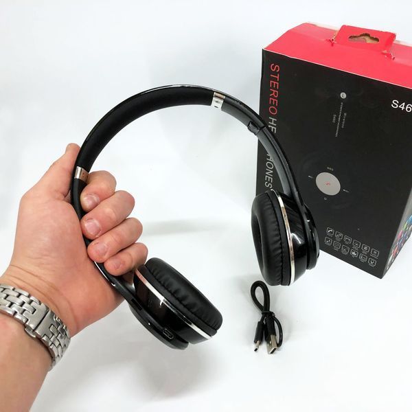 Беспроводные наушники S460 Bluetooth black с MP3 плеером черный 18-20000 Гц, Беспроводные блюз наушники ws91551 фото