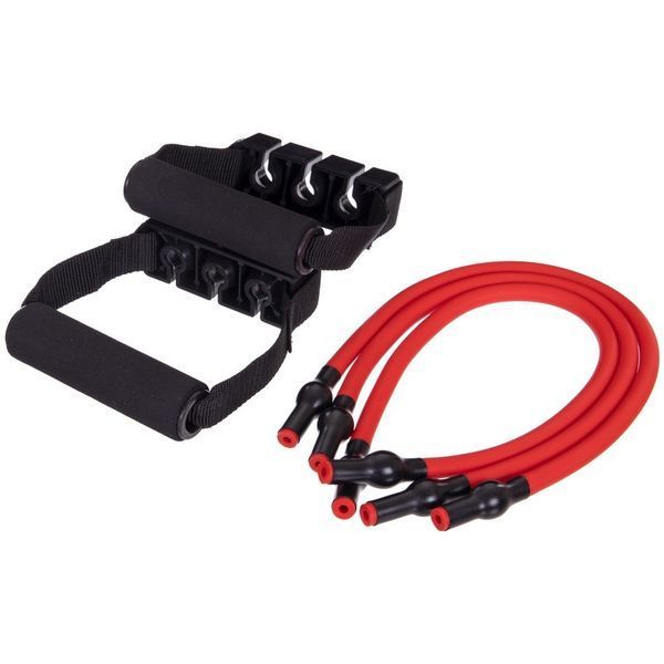Эспандер трубчатый с ручками для фитнеса SP-Sport Resistance Band 8021-30 75см нагрузка 13,5кг 30LB красный 8021-30 фото