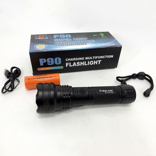 Фонарик ручной тактический Bailong BL-K70-P90, фонарик светодиодный для туриста, сверхмощный фонарик ws86249 фото