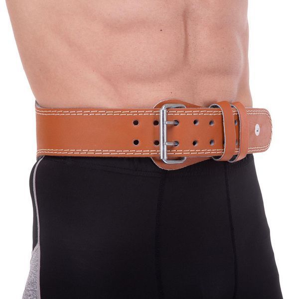 Пояс атлетический кожаный Zelart SB-165056 спинка-15см размер-XS-XXL коричневый SB-165056 фото
