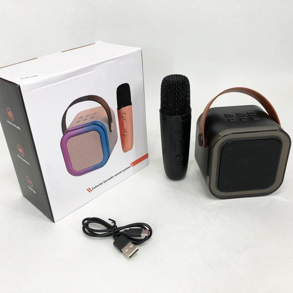 Портативна колонка з караоке мікрофоном та RGB підсвічуванням K12 10W Bluetooth. Колір: чорний ws85126-3 фото