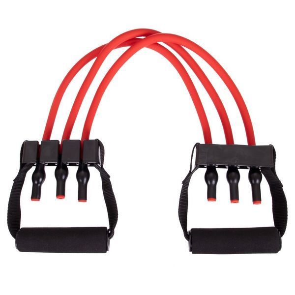 Эспандер трубчатый с ручками для фитнеса SP-Sport Resistance Band 8021-30 75см нагрузка 13,5кг 30LB красный 8021-30 фото
