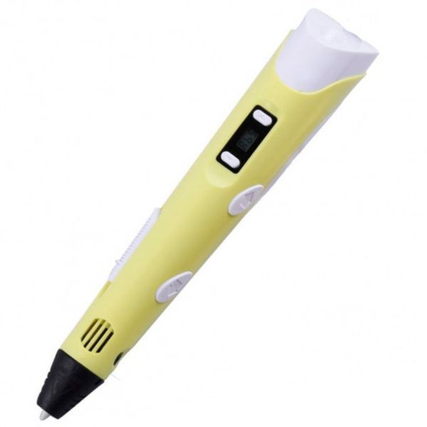 3D ручка Smart 3D Pen 2 c LCD дисплеем, Детская электро ручка для фигурок из пластика. Цвет: желтый ws78385 фото