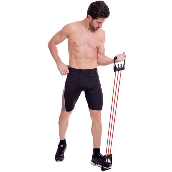 Эспандер трубчатый с ручками для фитнеса SP-Sport Resistance Band 8021-30 75см нагрузка 13,5кг 30LB красный 8021-30 фото