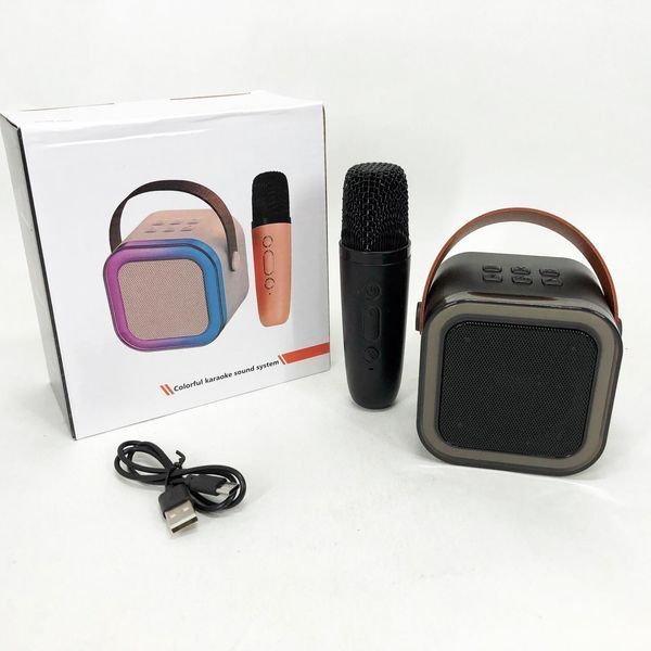 Портативна колонка з караоке мікрофоном та RGB підсвічуванням K12 10W Bluetooth. Колір: чорний ws85126-3 фото