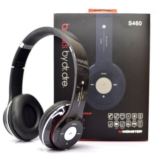 Беспроводные наушники S460 Bluetooth black с MP3 плеером черный 18-20000 Гц, Беспроводные блюз наушники ws91551 фото