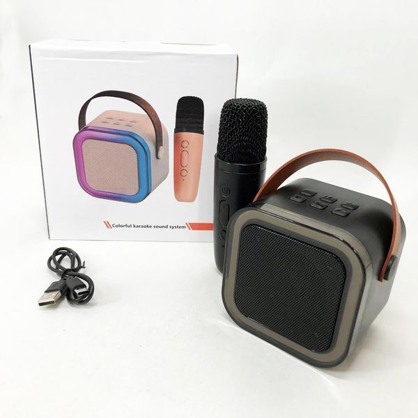 Портативна колонка з караоке мікрофоном та RGB підсвічуванням K12 10W Bluetooth. Колір: чорний ws85126-3 фото