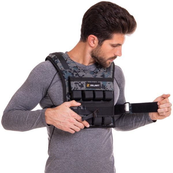 Жилет обважнювач з регульованою вагою Zelart WEIGTH VEST TA-7817-16 вага-1-16кг камуфляж TA-7817-16 фото