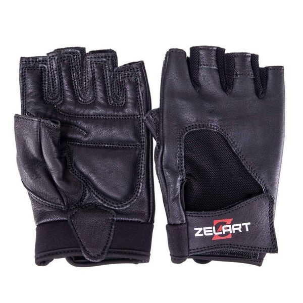 Перчатки спортивные кожаные Zelart SB-161556 S-XXL черный M SB-161556 фото