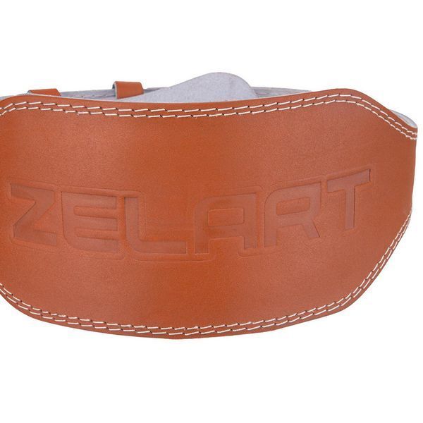 Пояс атлетический кожаный Zelart SB-165056 спинка-15см размер-XS-XXL коричневый SB-165056 фото