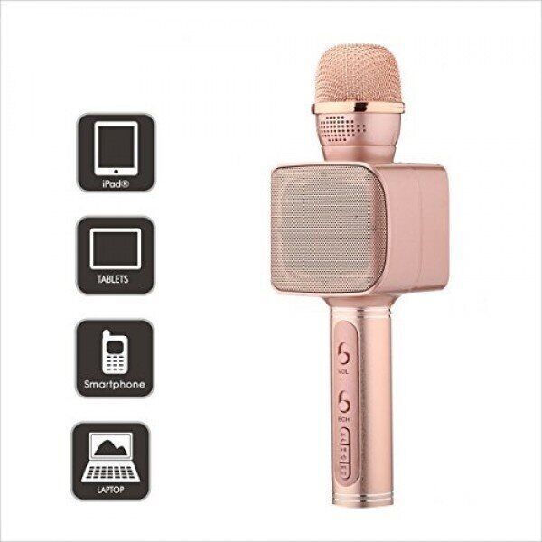 Караоке Мікрофон Magic Karaoke YS-68 Bluetooth Колонка 2в1 з голограмою LED Відлуння Мембраної Бездротової. Колір: рожевий ws29266-1 фото