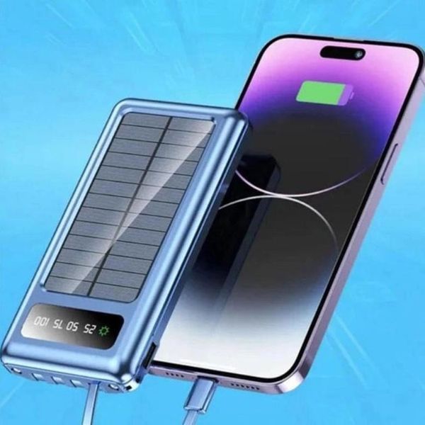Портативное зарядное устройство на 20000mAh, Power Bank на солнечной батарее, для планшета. Цвет: синий ws93361-1 фото