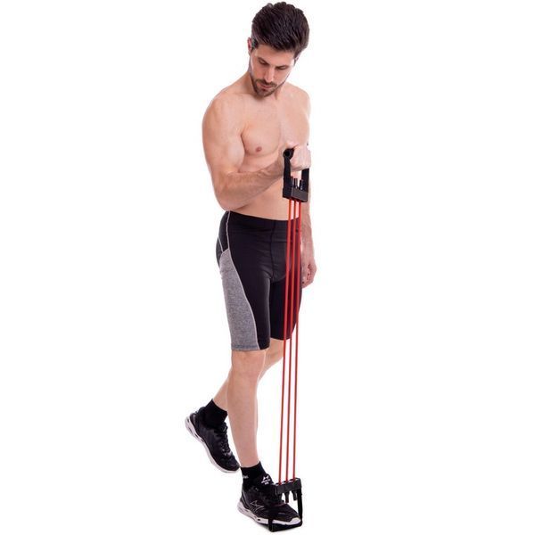 Эспандер трубчатый с ручками для фитнеса SP-Sport Resistance Band 8021-30 75см нагрузка 13,5кг 30LB красный 8021-30 фото