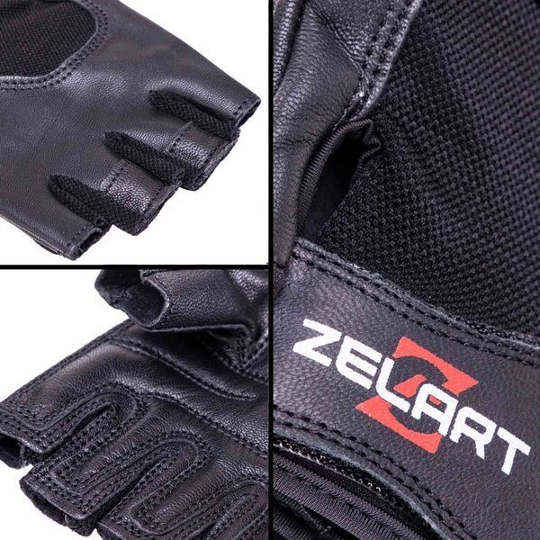 Перчатки спортивные кожаные Zelart SB-161556 S-XXL черный M SB-161556 фото