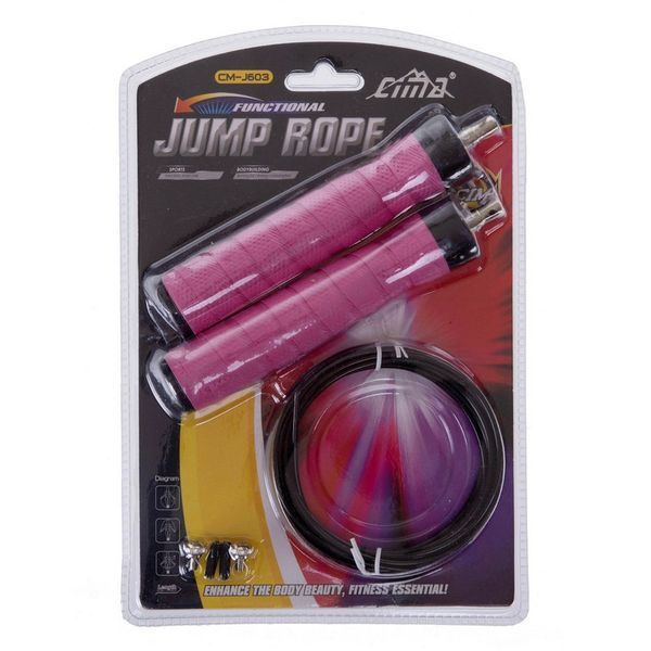 Скакалка скоростная Кроссфит с подшипником и стальным тросом CIMA CM-J603 3м цвета в ассортименте CM-J603 фото