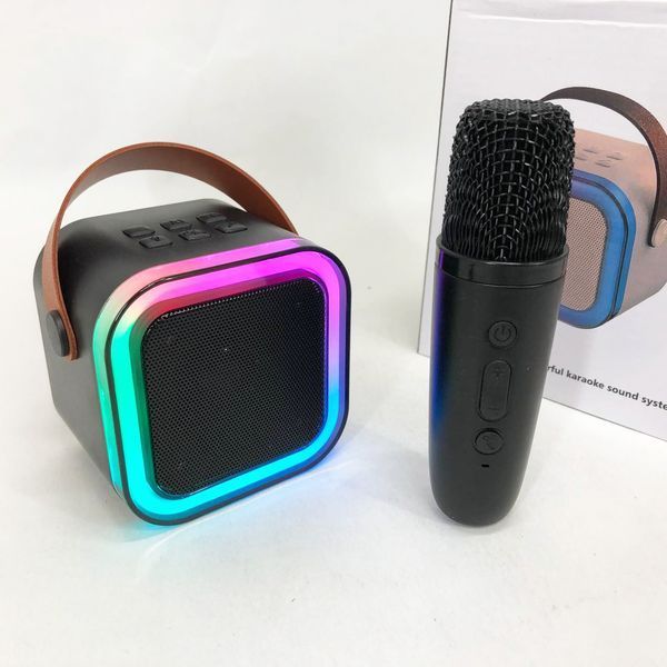Портативна колонка з караоке мікрофоном та RGB підсвічуванням K12 10W Bluetooth. Колір: чорний ws85126-3 фото