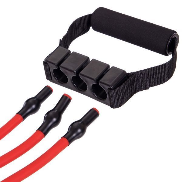 Эспандер трубчатый с ручками для фитнеса SP-Sport Resistance Band 8021-30 75см нагрузка 13,5кг 30LB красный 8021-30 фото