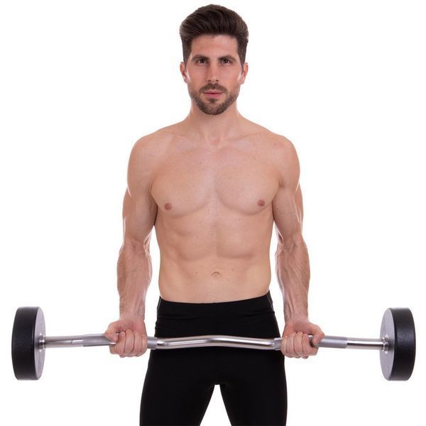 Штанга неразборная с фиксированным весом изогнутая полиуретановая Zelart Urethane Barbell TA-2690-30 длина-107см 30кг черный-салатовый TA-2690-30 фото