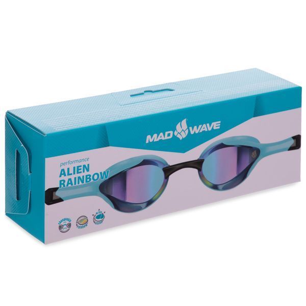 Очки для плавания взрослые радужные линзы MadWave ALIEN Rainbow M042729 цвета в ассортименте M042729 фото