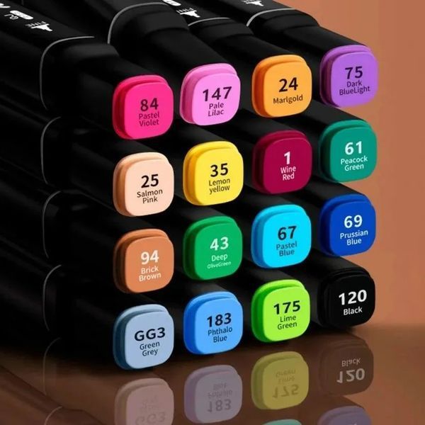 Набор скетч маркеров для рисования Touch 24 шт./уп. двусторонние профессиональные фломастеры для художников ws75398-7 фото