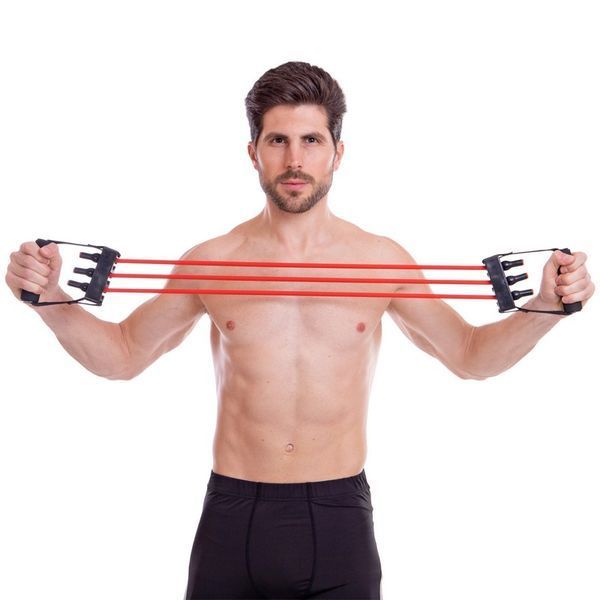 Эспандер трубчатый с ручками для фитнеса SP-Sport Resistance Band 8021-30 75см нагрузка 13,5кг 30LB красный 8021-30 фото