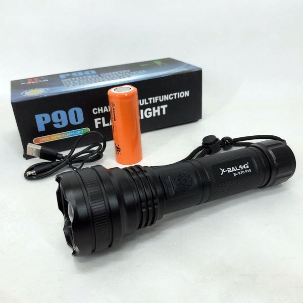 Фонарик ручной тактический Bailong BL-K70-P90, фонарик светодиодный для туриста, сверхмощный фонарик ws86249 фото