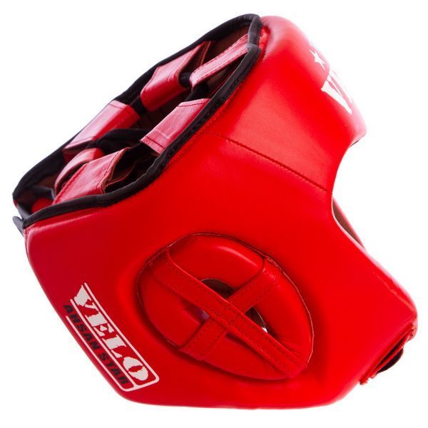 Шолом боксерський професійний шкіряний AIBA VELO 3080 S-XL червоний 3080 фото