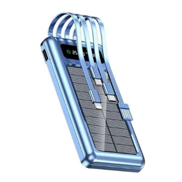 Портативное зарядное устройство на 20000mAh, Power Bank на солнечной батарее, для планшета. Цвет: синий ws93361-1 фото
