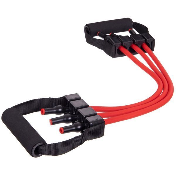 Эспандер трубчатый с ручками для фитнеса SP-Sport Resistance Band 8021-30 75см нагрузка 13,5кг 30LB красный 8021-30 фото