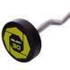 Штанга неразборная с фиксированным весом изогнутая полиуретановая Zelart Urethane Barbell TA-2690-30 длина-107см 30кг черный-салатовый TA-2690-30 фото 3