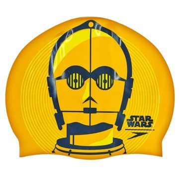 Шапочка для плавания силиконовая для взрослых SPEEDO SLOGAN PRINT 808385C797 Star Wars C3PO оранжевый-черный 808385C797 фото
