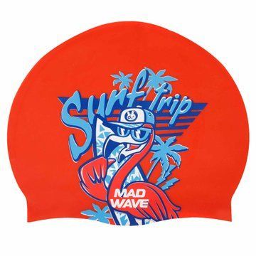 Шапочка для плавания силиконовая юниорская MadWave Junior FLAMINGO M057206 красный M057206 фото